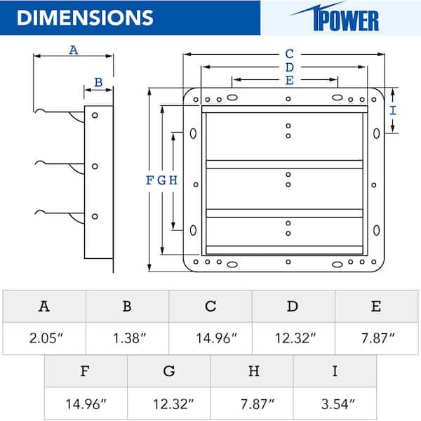 12 in. Square Aluminum Automatic Gravity Shutter Louver Standard Static Roof Vent in Silver