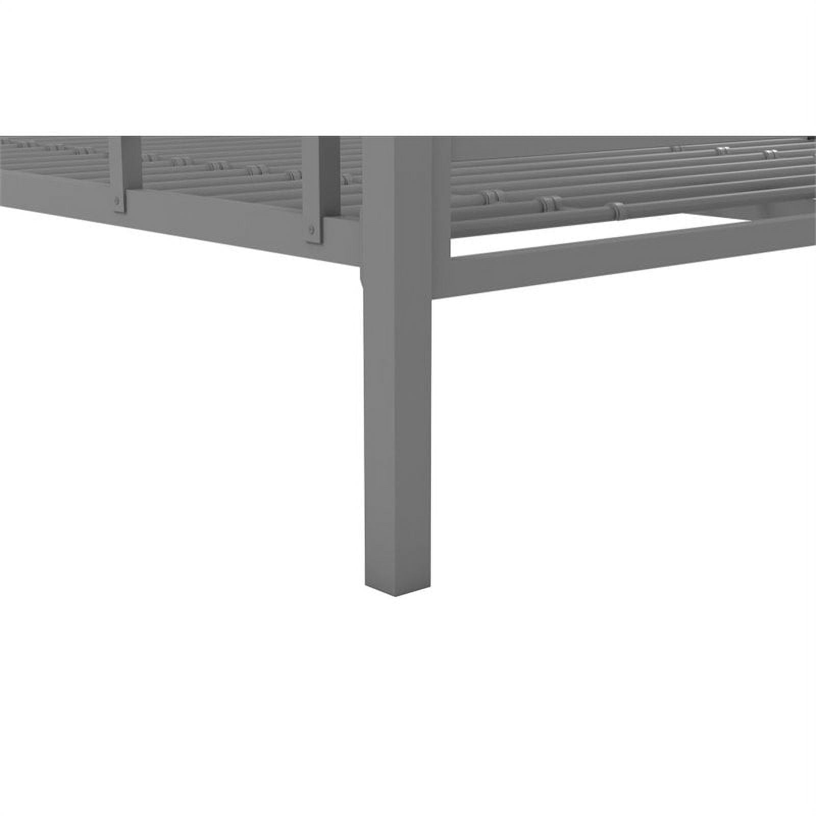 Teen Novogratz Charlie Twin-Over-Full Metal Bunk Bed, Gray