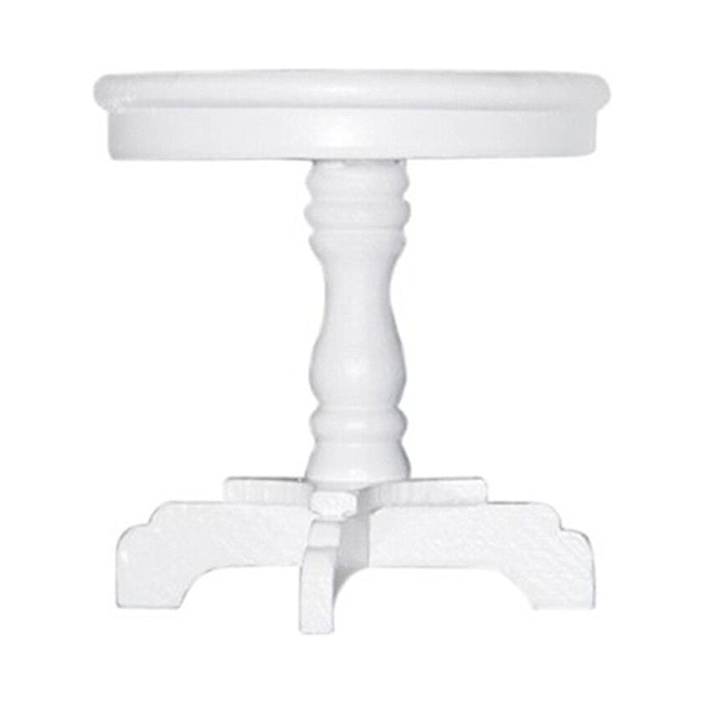 1/12 Scale mini house Miniature Round Wooden Coffee Table (White)