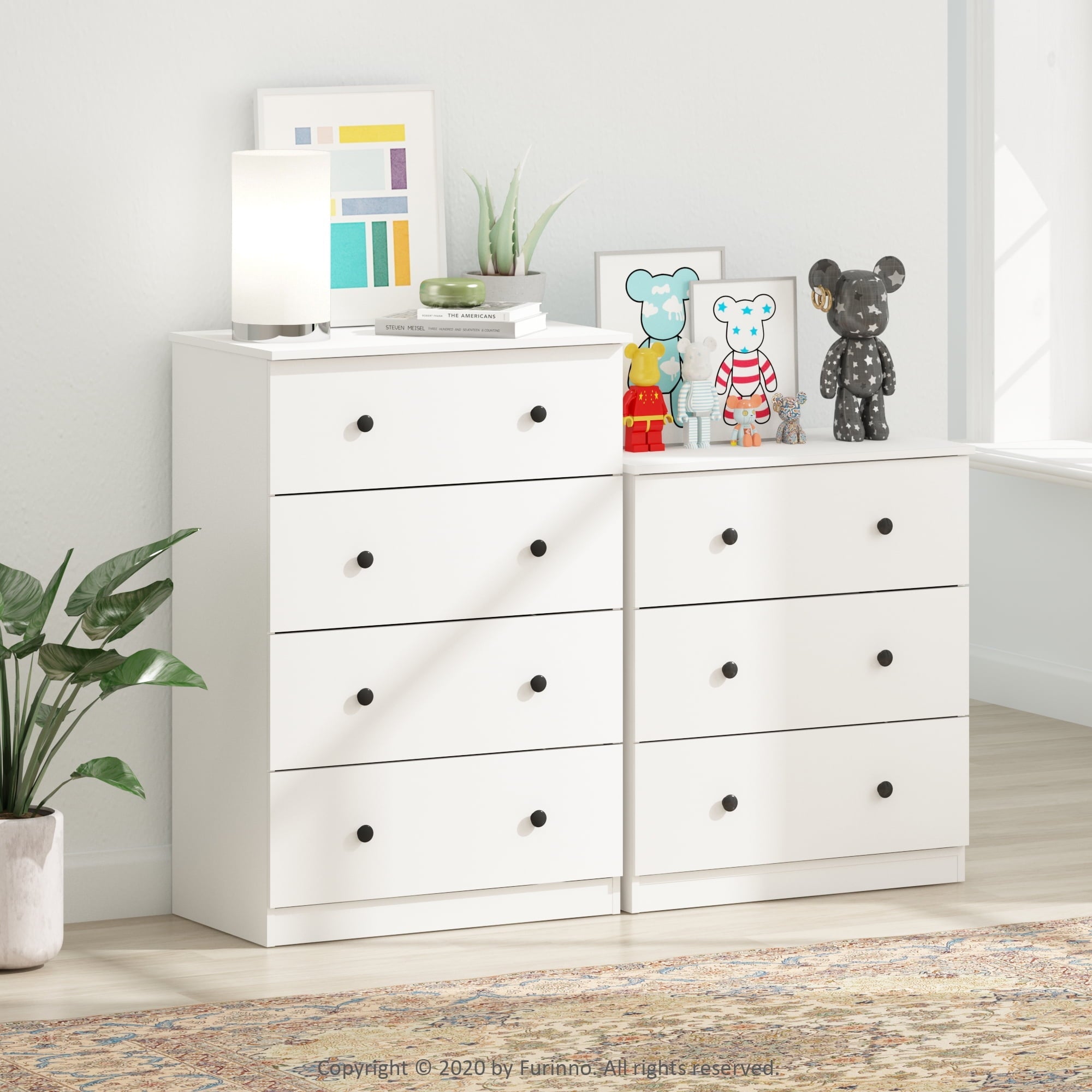 Furinno Tidur Simple Design 4-Drawer Dresser, Americano