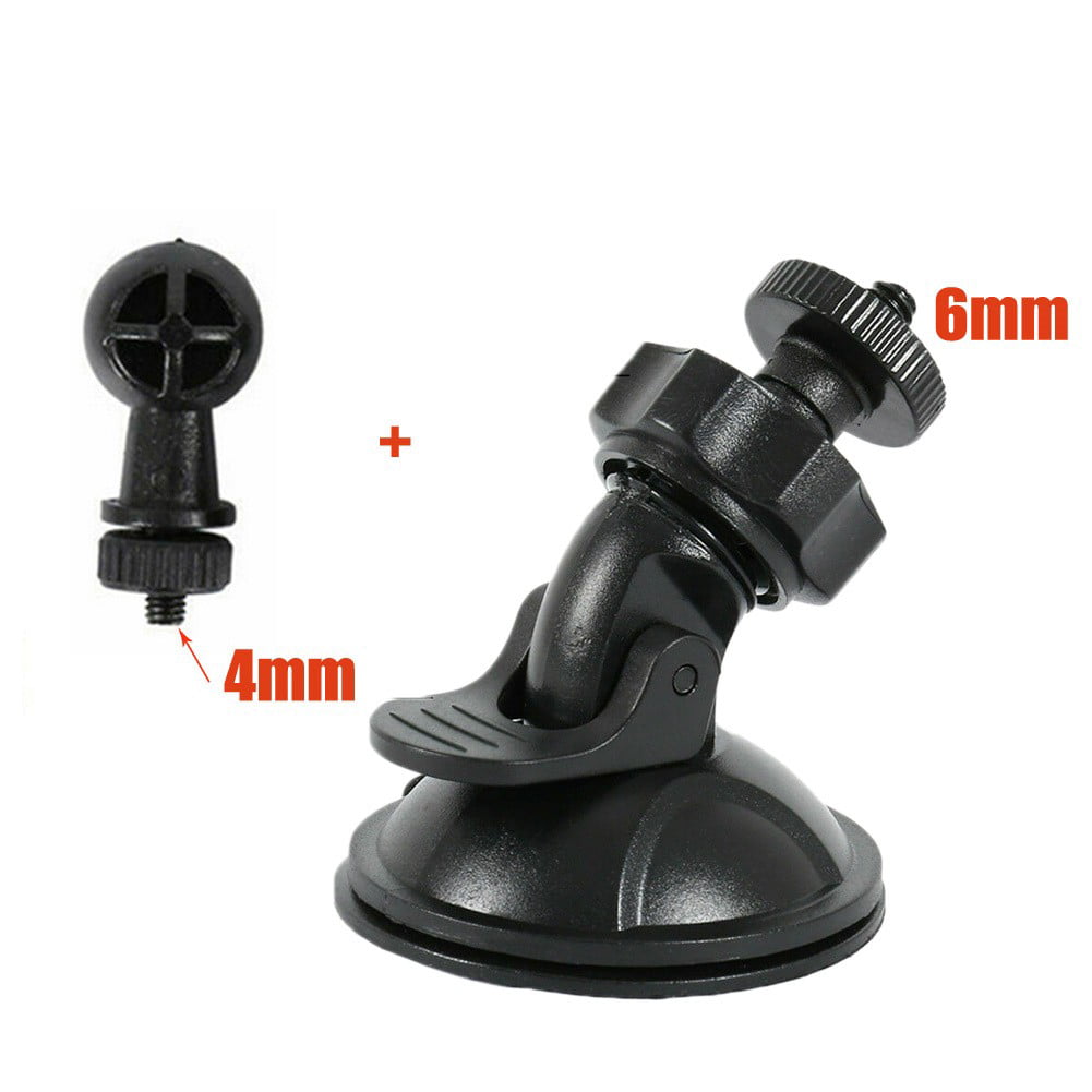 QIFEI 2Pcs Dash Cam Suction Mount, Car Mounted Recorder Bracket Dash Cam Holder Camera Stand Suction Cup with 4mm+6mm Screw Adaptor Black