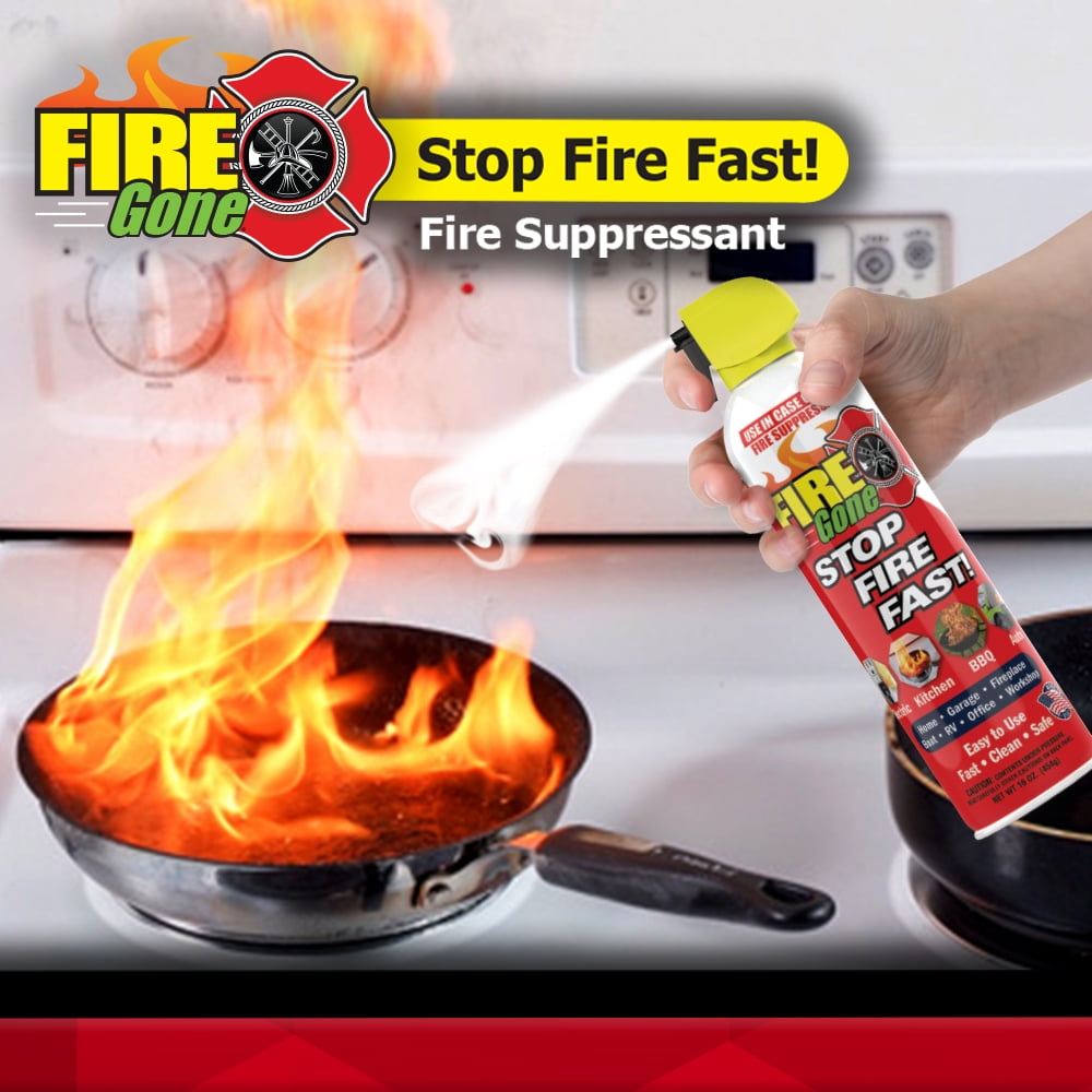 Fire Gone 16 oz Fire Extinguishing  Water Based Aerosol Suppressant  (Pk of 1) Class A, B, C Fires.
