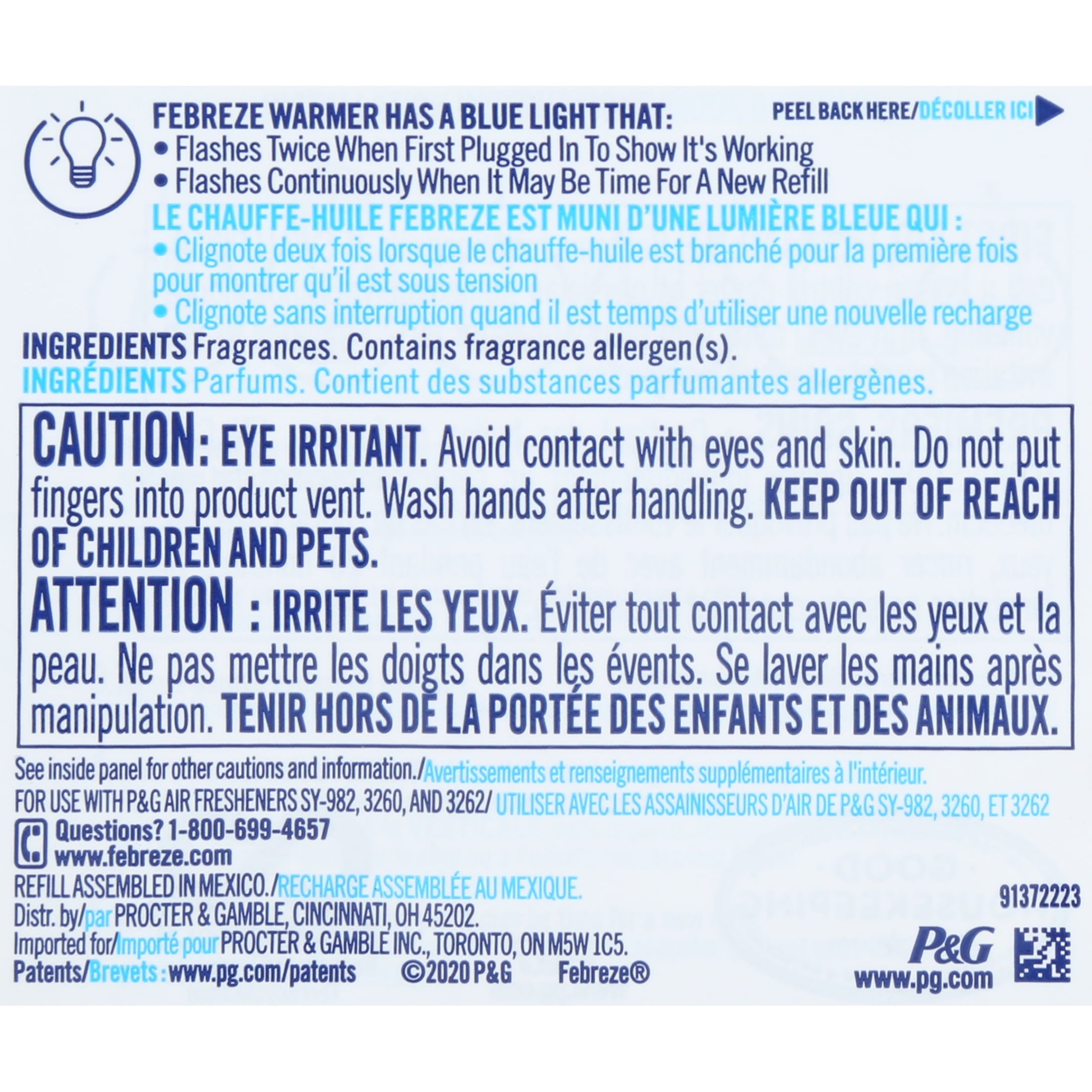 Febreze Fade Defy LUG Air Freshener Refill, Bora Bora Waters Scent, (3) .87 fl. oz. Oil Refills