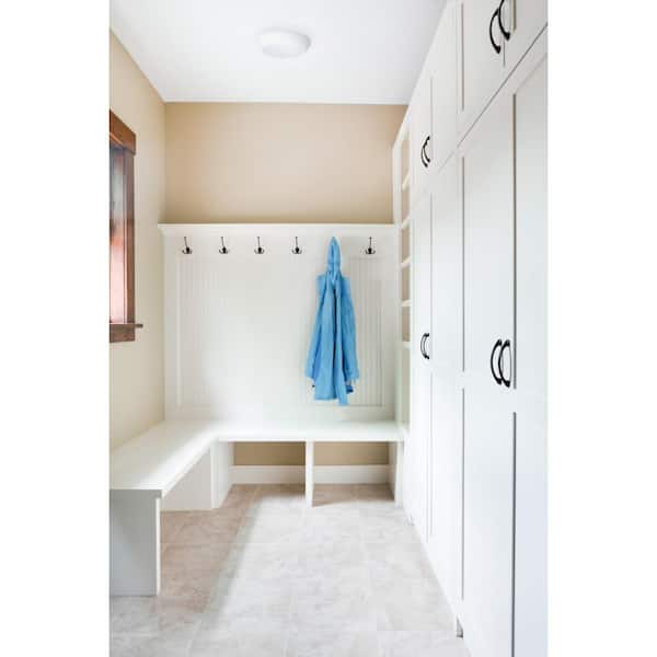 CLD 7 In. White Flush Mount with Frosted Glass Shade