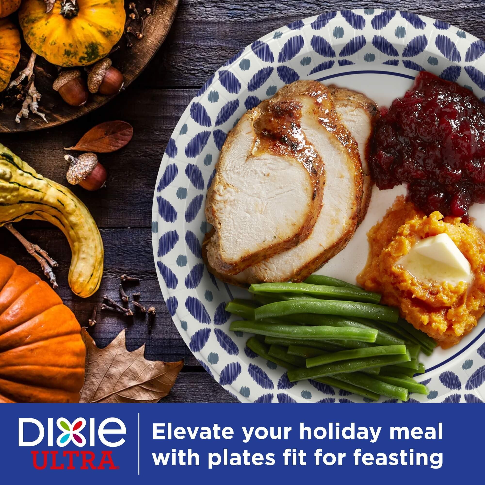 Dixie Ultra Disposable Paper Plates, Multicolor, 10 in, 100 Count