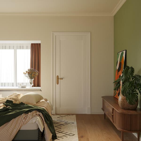 30 in x 80 in. White 1-Panel Blank Solid Core Primed MDF Wood Interior Door Slab for Pocket Door