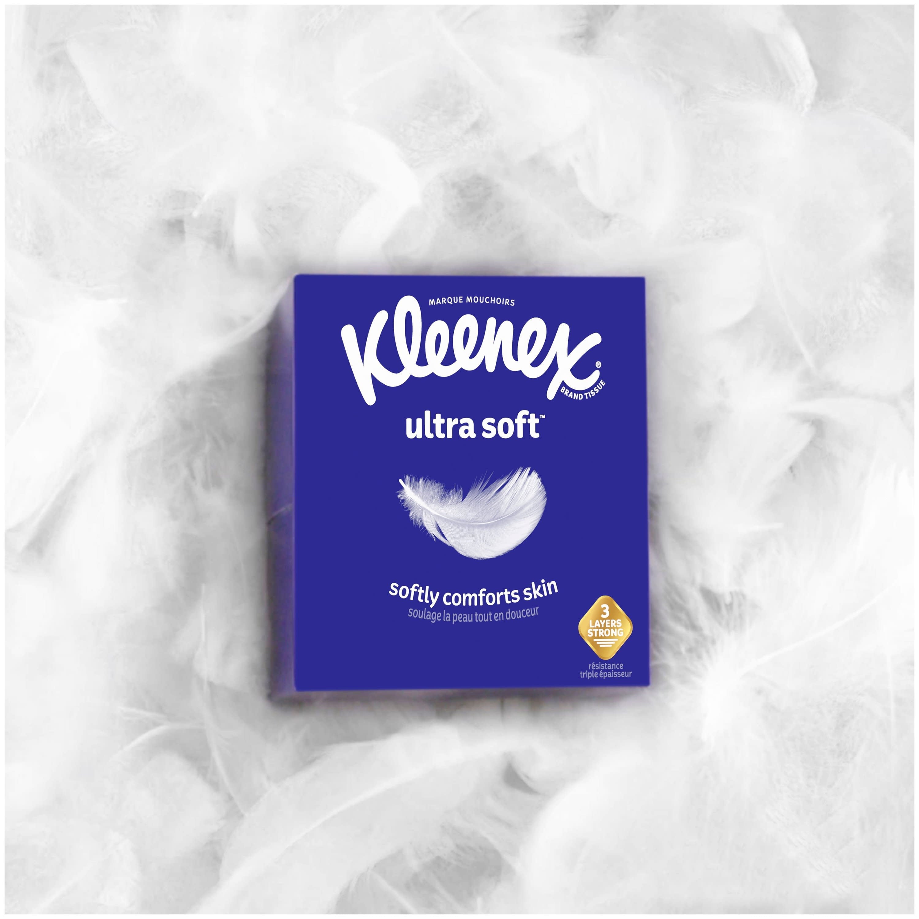 Kleenex Ultra Soft Facial Tissues, 6 Cube Boxes (390 Total Tissues)