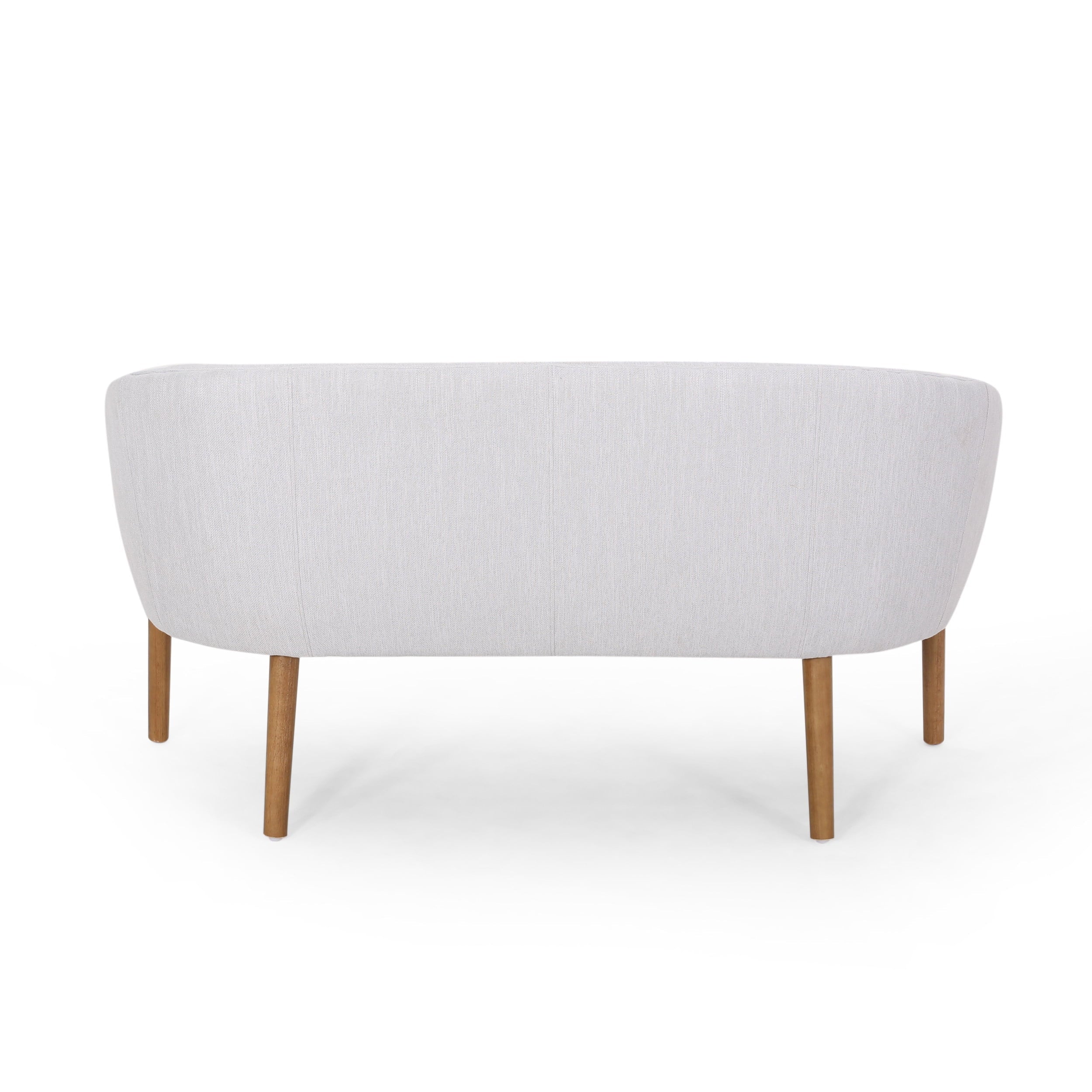 Noble House Nickolas Channel Stitch Fabric Loveseat, Mity Gray