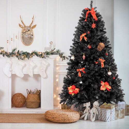High Grade 7ft PVC Artificial Christmas Tree 1800 Branches Holiday Decor Black