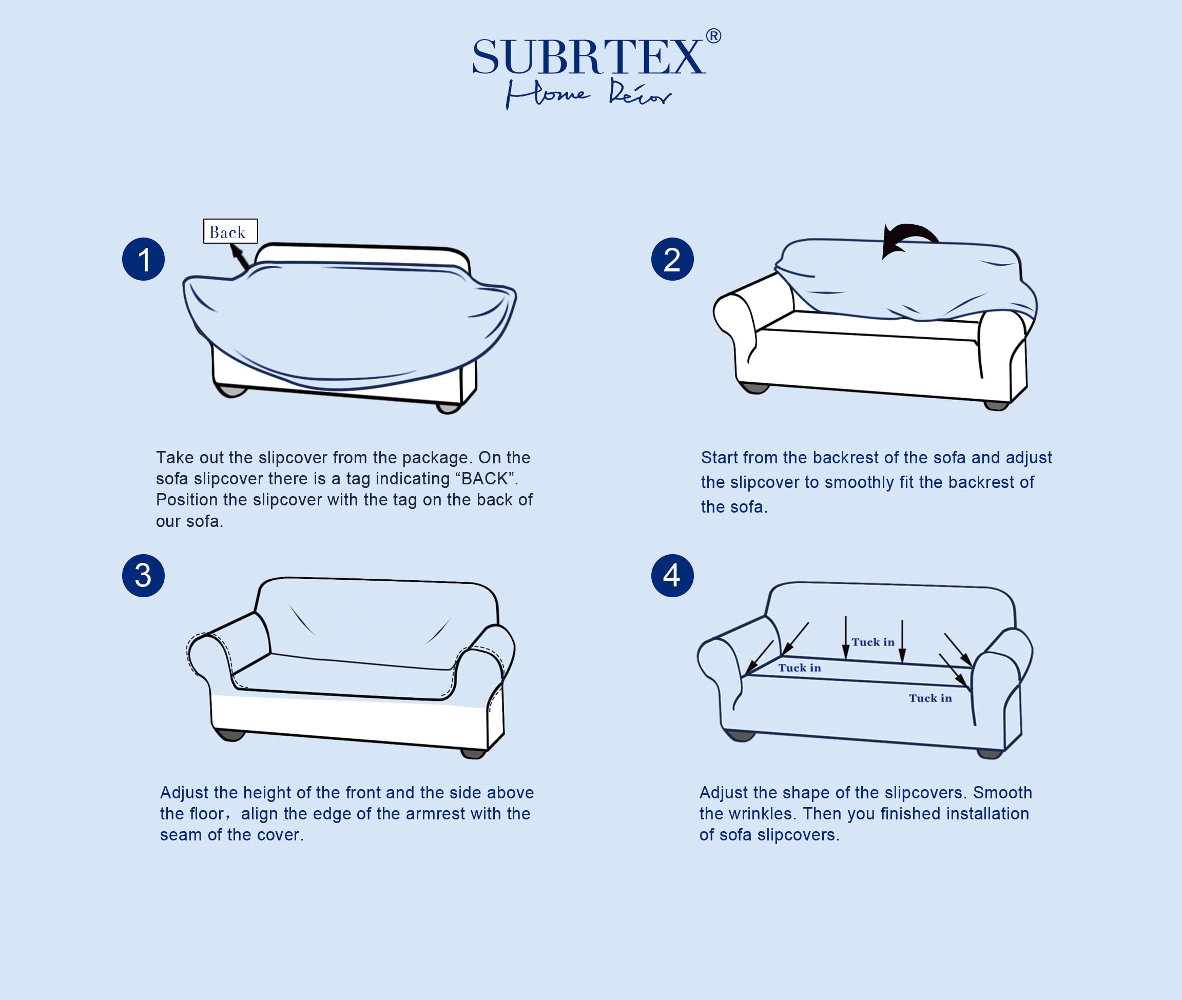 Subrtex 1-Piece Sofa Slipcover Jacquard Damask Couch Cover (Loveseat, Grayish Blue)