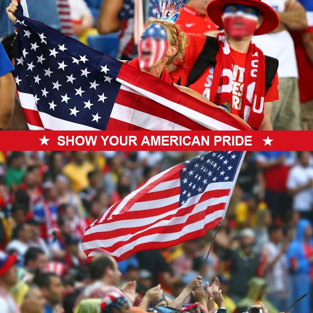 American Flag 4x6 - Made in USA. Premium Large US Flag 4x6 ft. Embroidered Stars and Sewn Stripes - Display with Pride Proudly