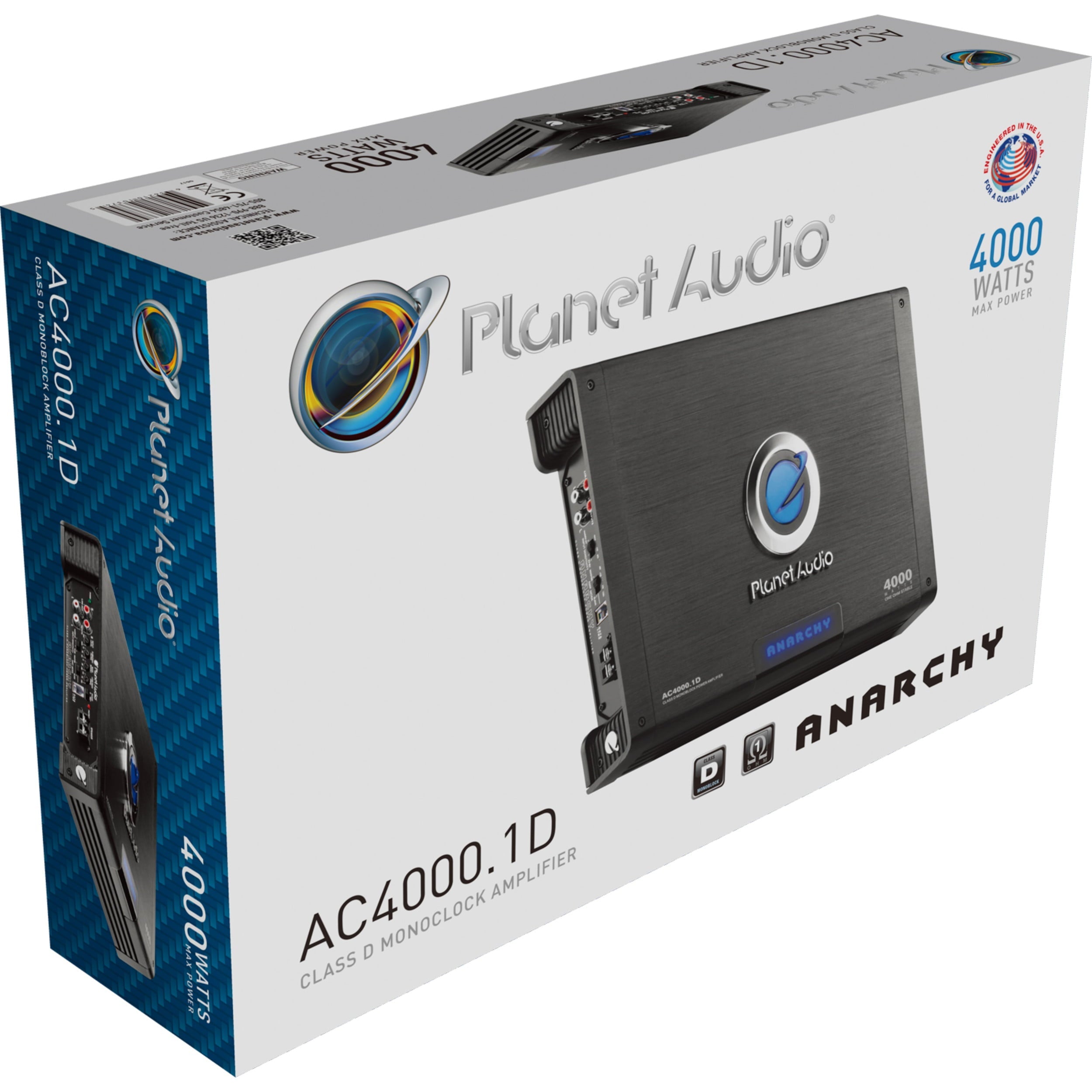 Planet Audio AC4000.1D 4000 Watt Class D Car Amplifier, 1 Ohm Stable, Mosfet