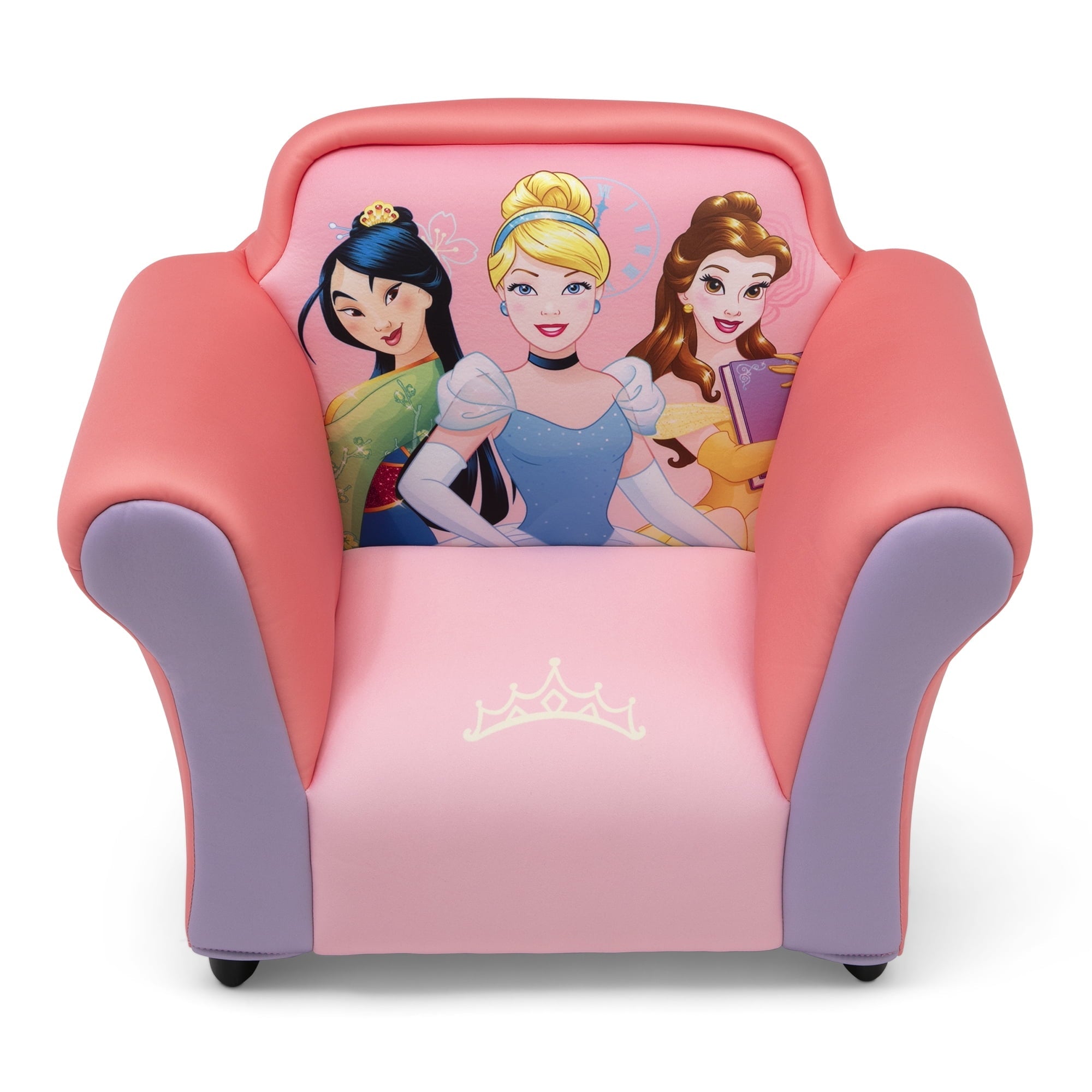 Disney Princess Upholstered Chair with Sculpted Plastic Frame by Delta Children, Pink