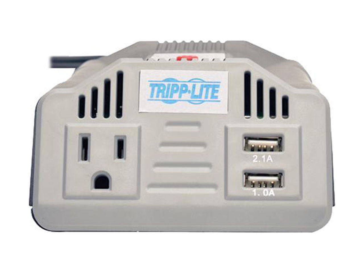 Tripp Lite 200W Car Power Inverter with Outlet & 2 USB Charging Ports, Ultra-Compact (PV200USB)