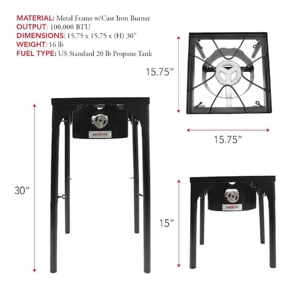 High Pressure Single Propane Burner Outdoor Cooker with Cover Combo