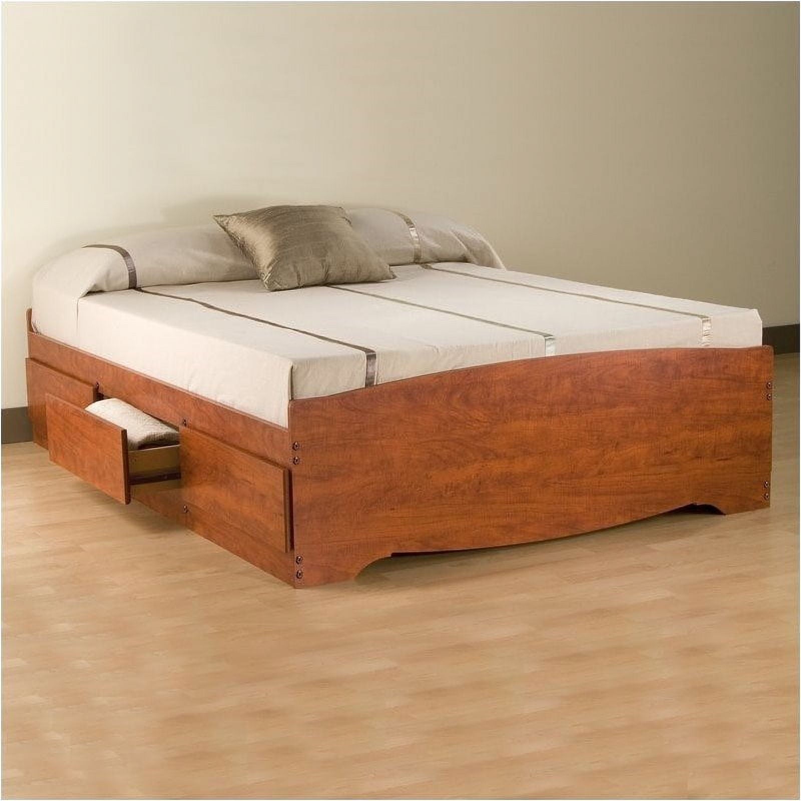 Bowery Hill Queen Platform Storage Bed in Cherry