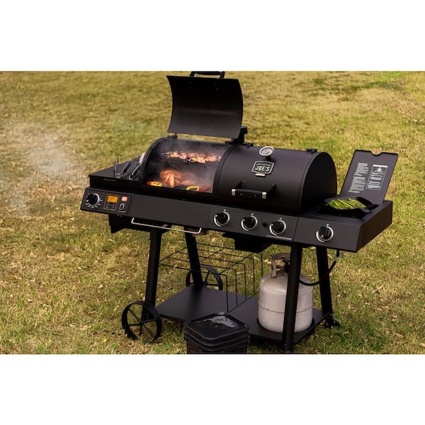 Rider Combo Gas and Pellet Grill in Black with 997 sq. in. Cooking Space