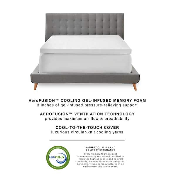 Comfort 3 in. Queen Gel-Infused Memory Foam Mattress Topper with Cooling Cover