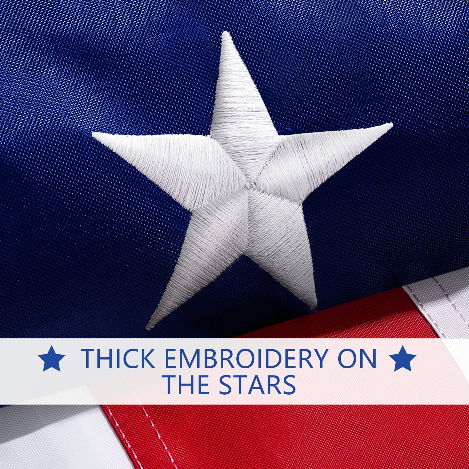 American Flags 3x5 Strongest Longest Lasting Embroidered Stars Heavy Duty Durable Polyester US Flags for Outdoors Vivid Color, Sewn Stripes, Brass Grommets