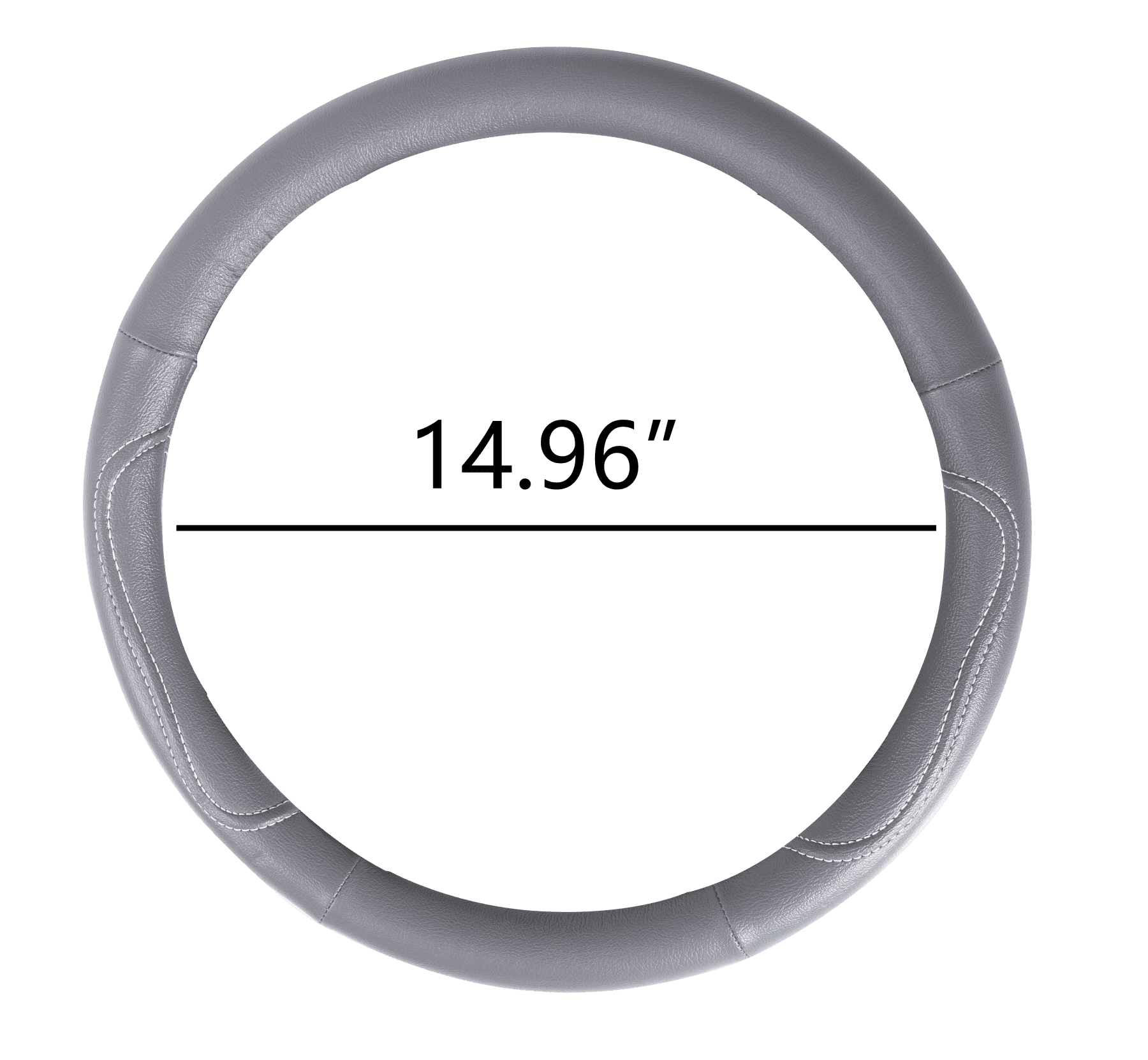 Auto Drive 1PC Steering Wheel Cover Country Leather Grey - Universal Fit, AD061716GR