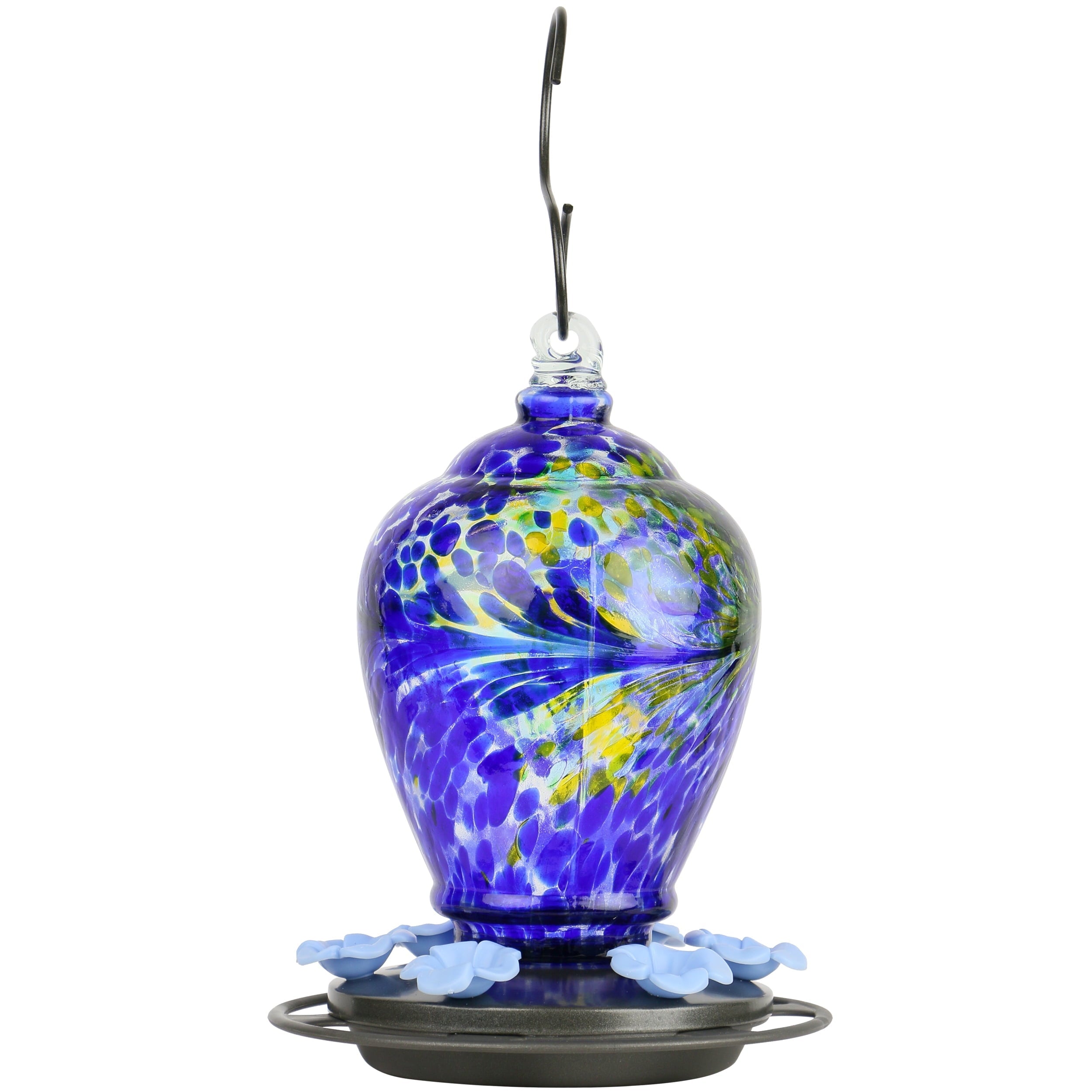Nature's Way Artisan Glass Gravity Hummingbird Feeder 28 oz, Spring Rain