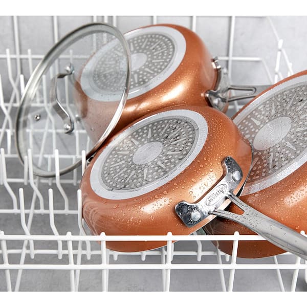 StackMaster 21- Piece Aluminum Cast Textured Ceramic Nonstick Cookware and Bakeware Set with Utensils