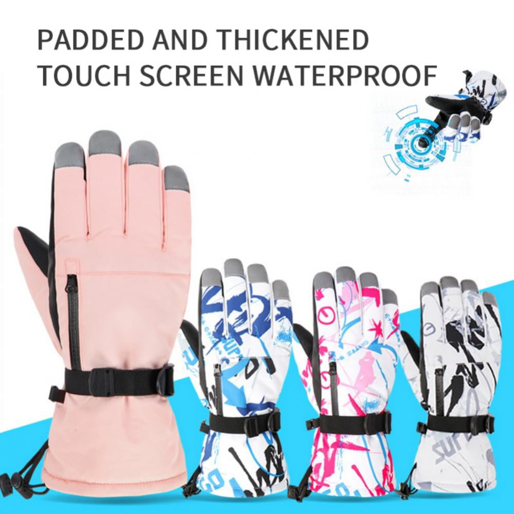 ChYoung Touchscreen Gloves Waterproof Winter Gloves Ski Gloves Keep Warm Pink XS
