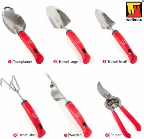 Wellmax Garden Tools Set of 12 with Gardening Gloves, Pruning Shear and 7...