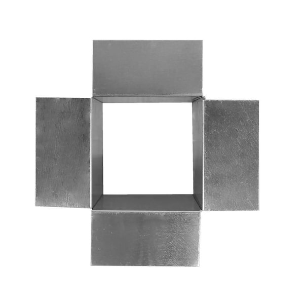 4 in. x 4 in. x 3 in. Tall Aluminum Open Pitch Pan Flashing with Open Bottom