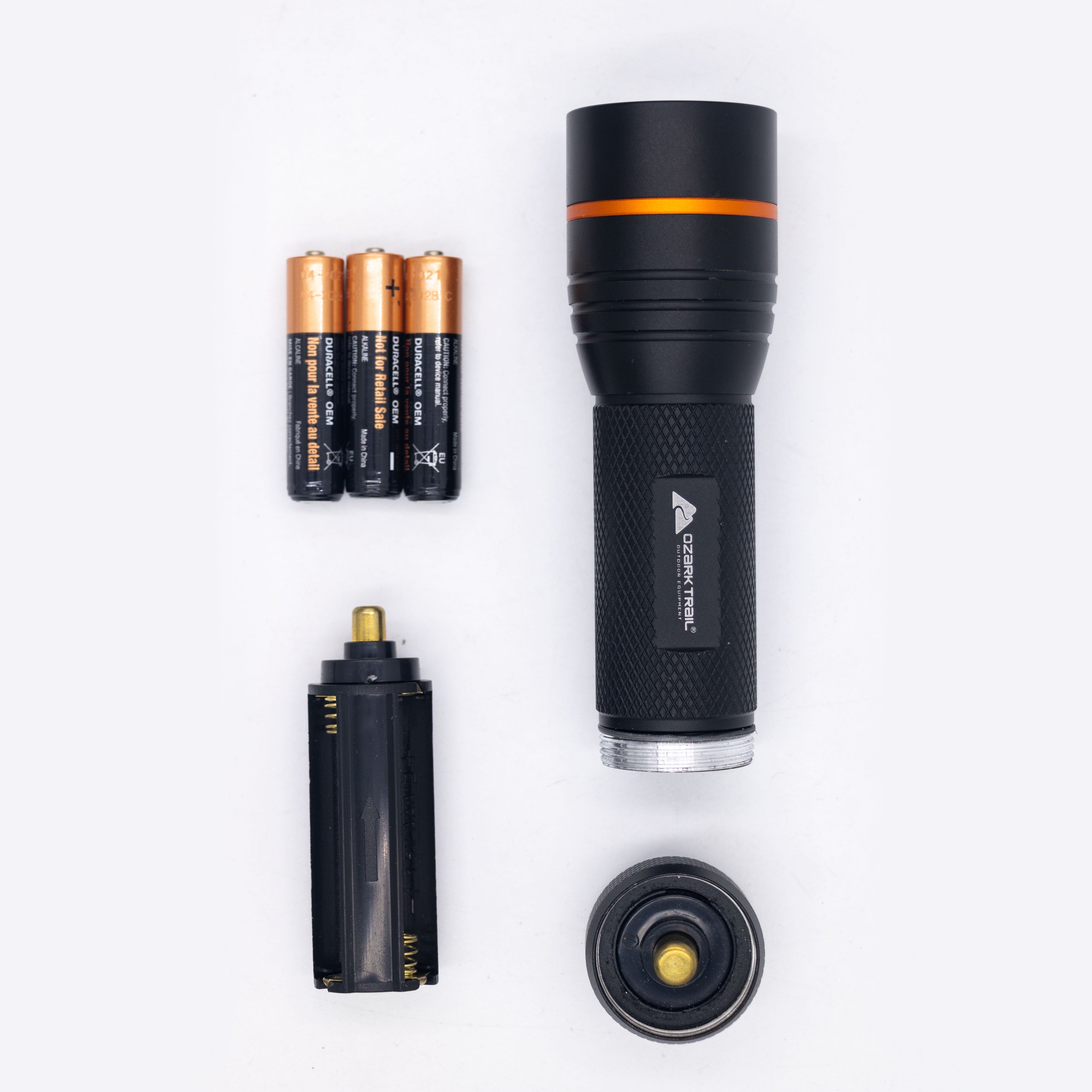 Ozark Trail 420 Lumens LED Flashlight with 3AAA Batteris-Black