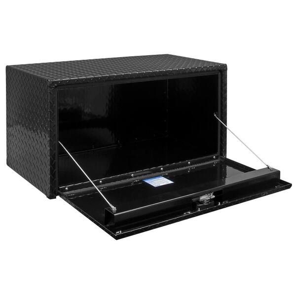14 in. x 12 in. x 30 in. Gloss Black Diamond Tread Aluminum Underbody Truck Tool Box