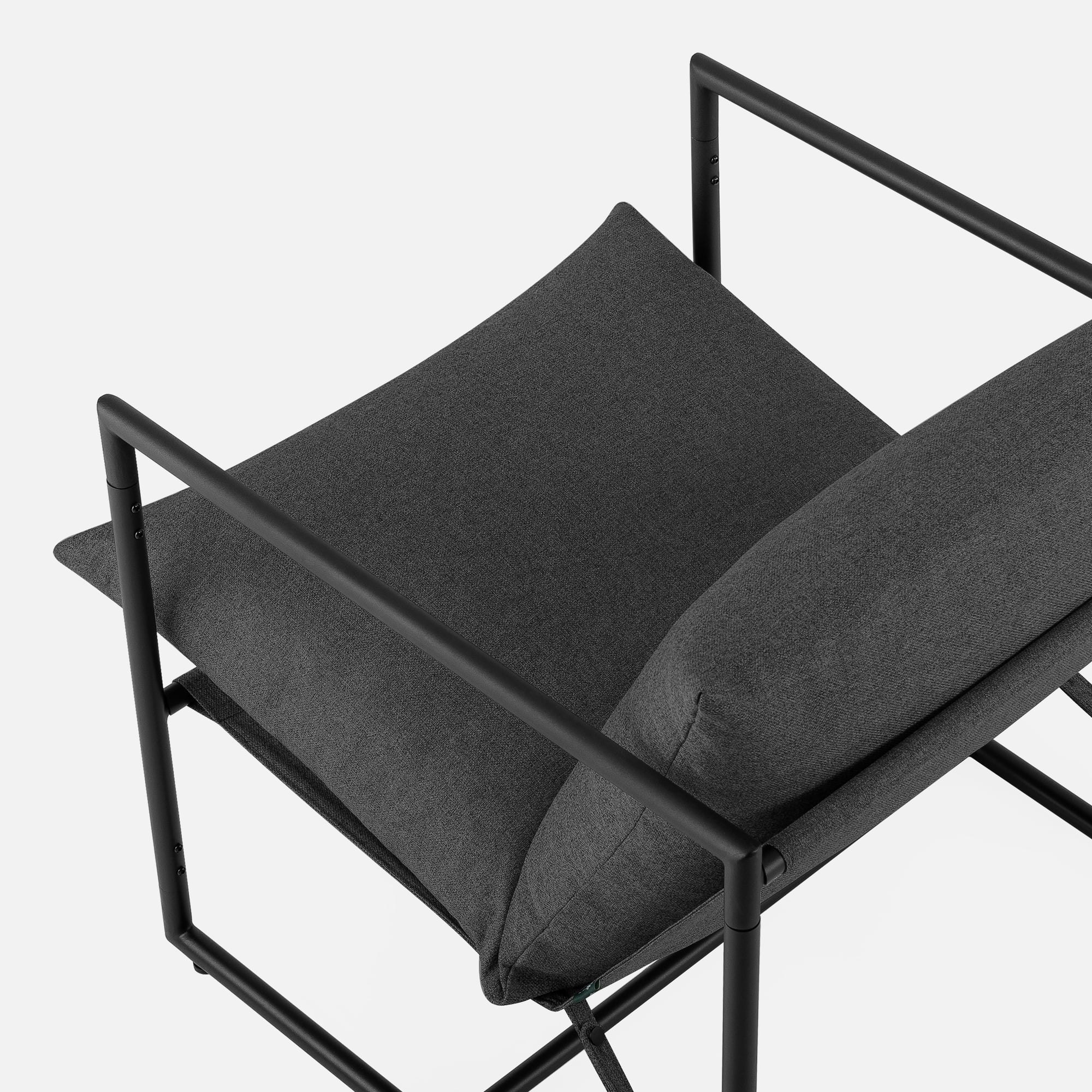 Zinus Aidan Metal Framed Sling Accent Chair, Dark Grey