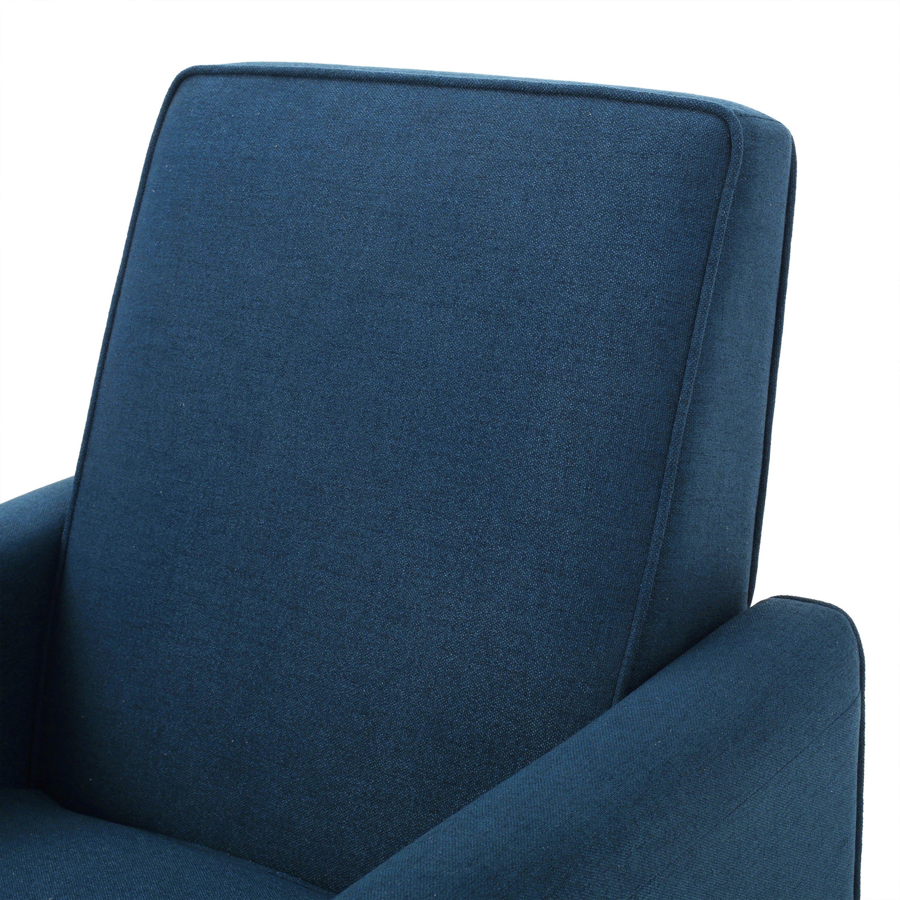 Noble House Jameson Fabric Recliner,Navy Blue and Dark Brown