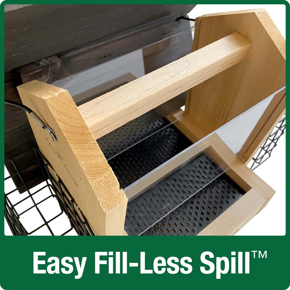 Wild Wings Cedar Hopper Feeder w/Suet 3QT 2 Cakes, Brown