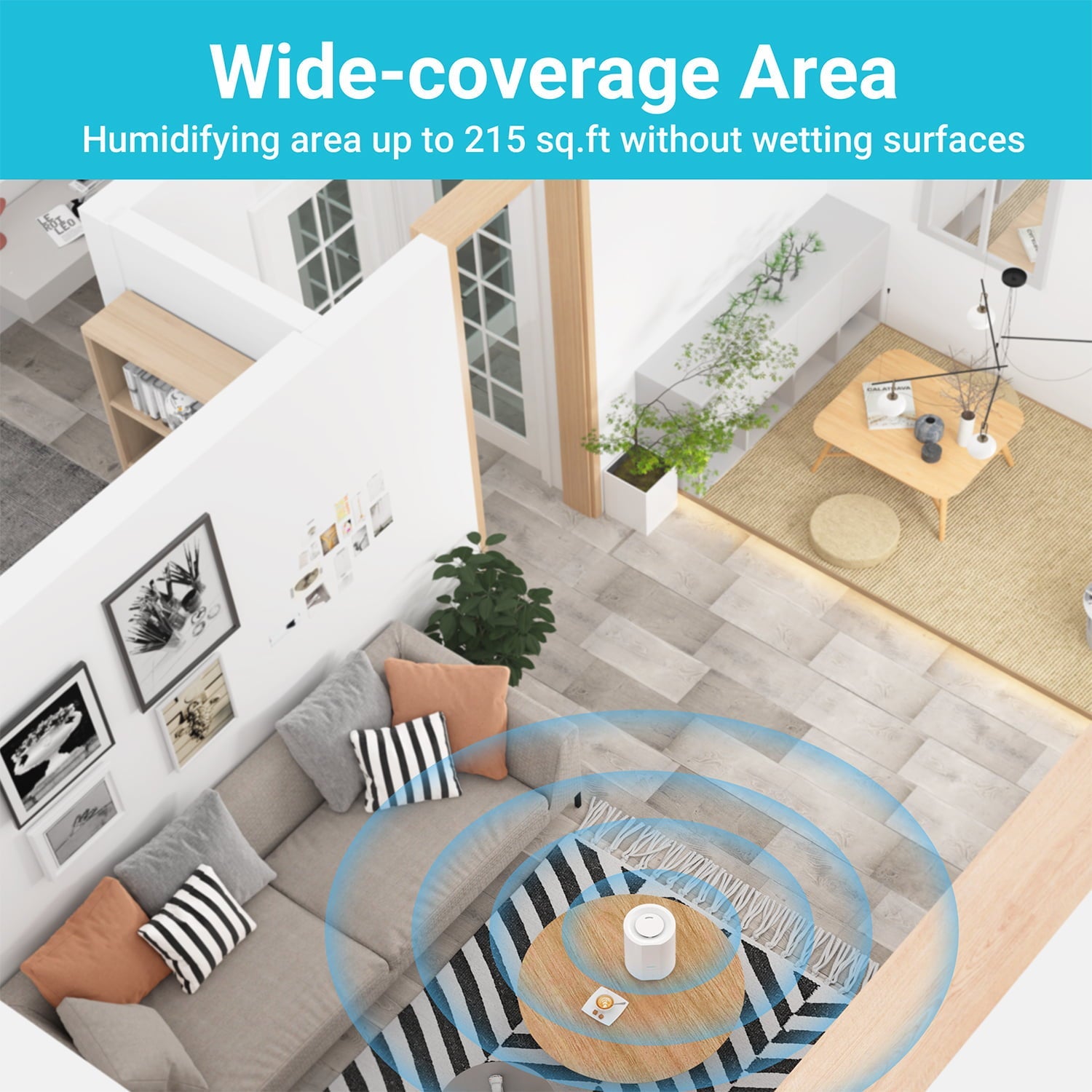 Livatro 4L Top Fill Humidifiers for Bedroom Large Room Nursery, Cool Mist Humidifier With Ultrasonic Quiet, Auto Shut-off and Easy to Clean, Last up to 40 Hours, White