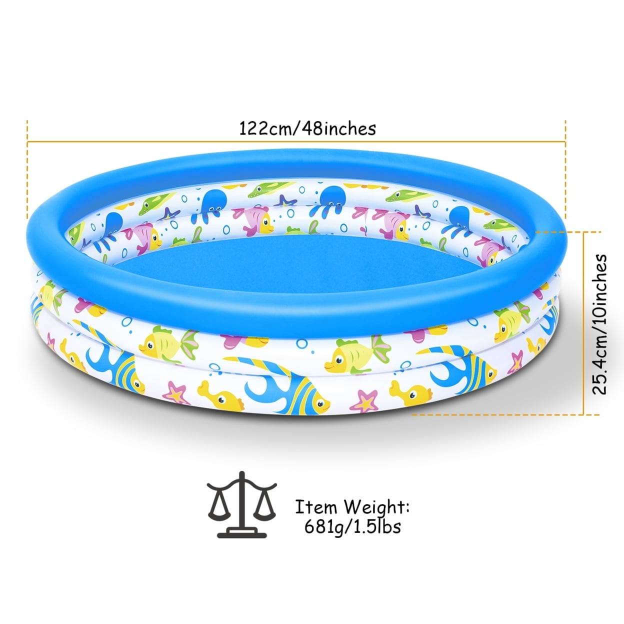 iMounTEK  48x10in Inflatable Swimming Pool Blow Up Family Round Pool For 2 Kids