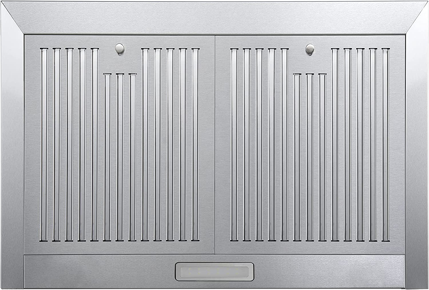 24 inch Range Hood Wall Mount Vent Hood in Stainless Steel 450CFM 3 Speed Exhaust Fan