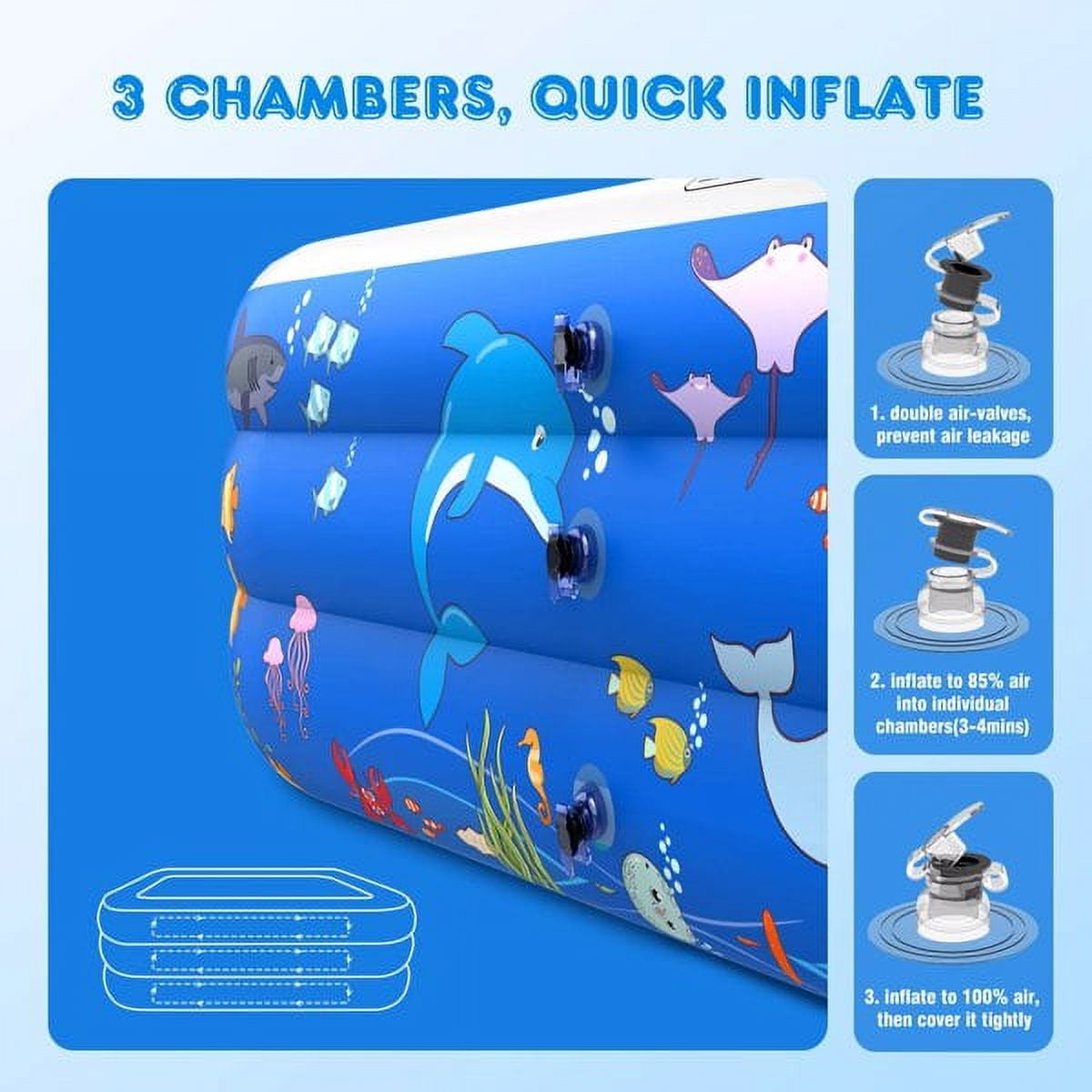 IM Beauty Inflatable Swimming Pools, Inflatable Pool for Kids, Kiddie, Toddler, Adults, 100