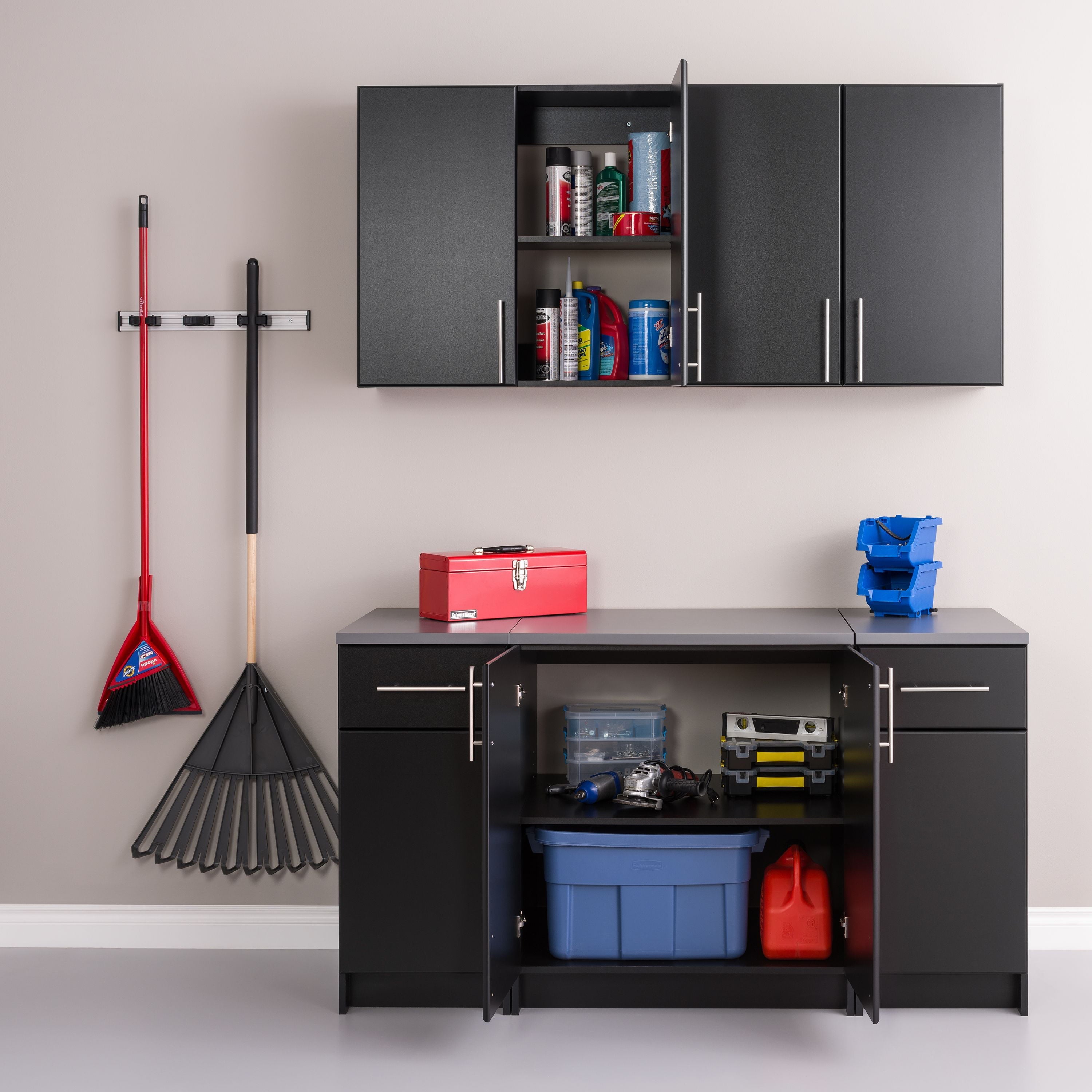 Prepac 1-Shelf Stackable Wall Cabinet, Black