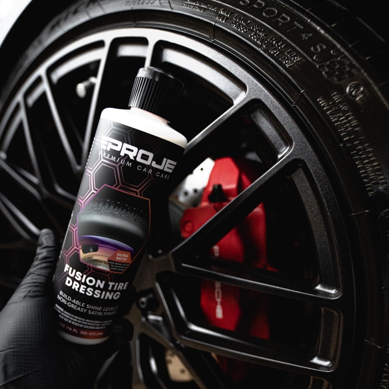 Proje Premium Car Care Fusion Tire Dressing - Long Lasting - Non-Greasy Dry to The Touch Tire Dressing for Cars - Safe Plastic, Vinyl, & Rubber - 16 floz