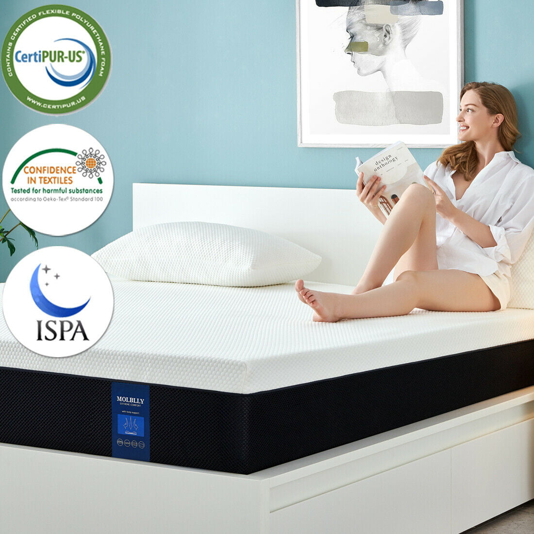 10 inch Queen Size Medium Gel Memory Foam Mattress - Bed in a Box