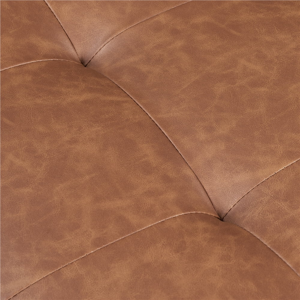 Easyfashion Convertible Faux Leather Futon Sofa Bed, Black