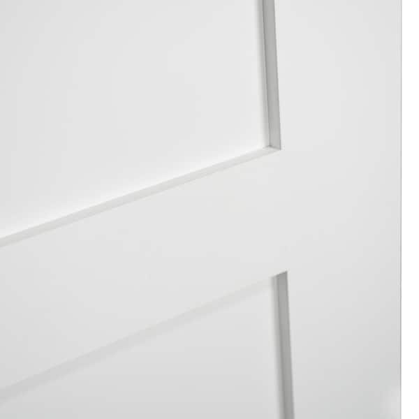 30 in. x 80 in. White 5-Panel Shaker Solid Core Wood Interior Door Slab