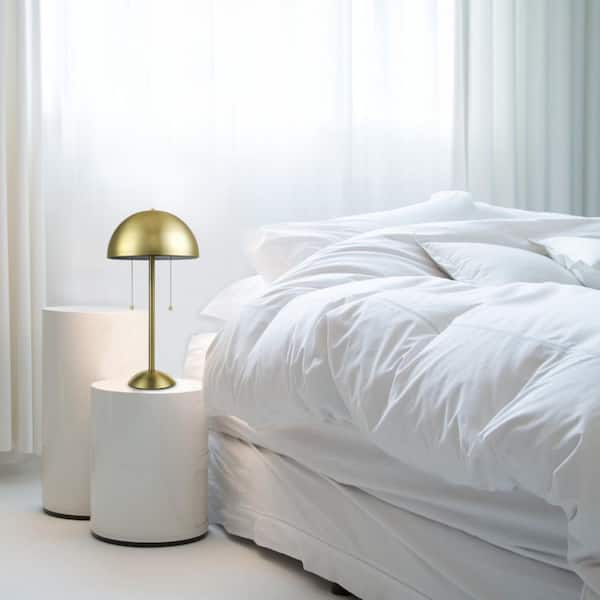 Haydel 21 in. 2-Light Matte Brass Table Lamp