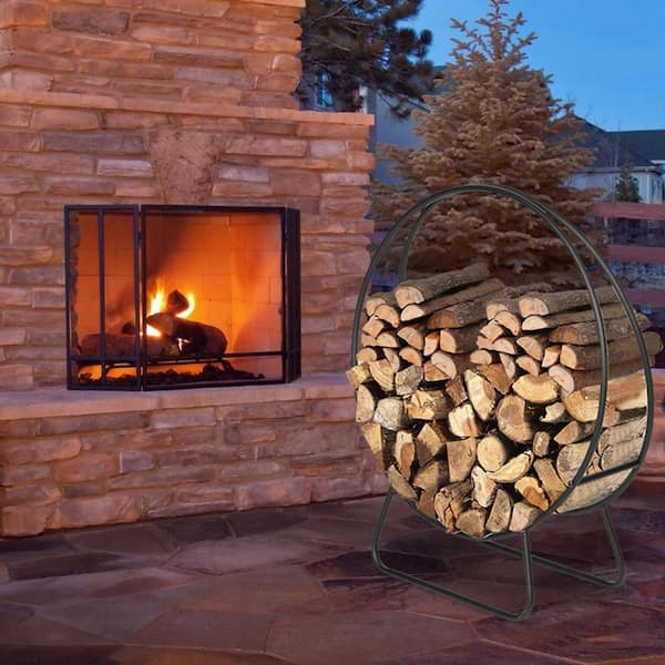 40 in. Heavy-Duty Log Storage Round Firewood Rack