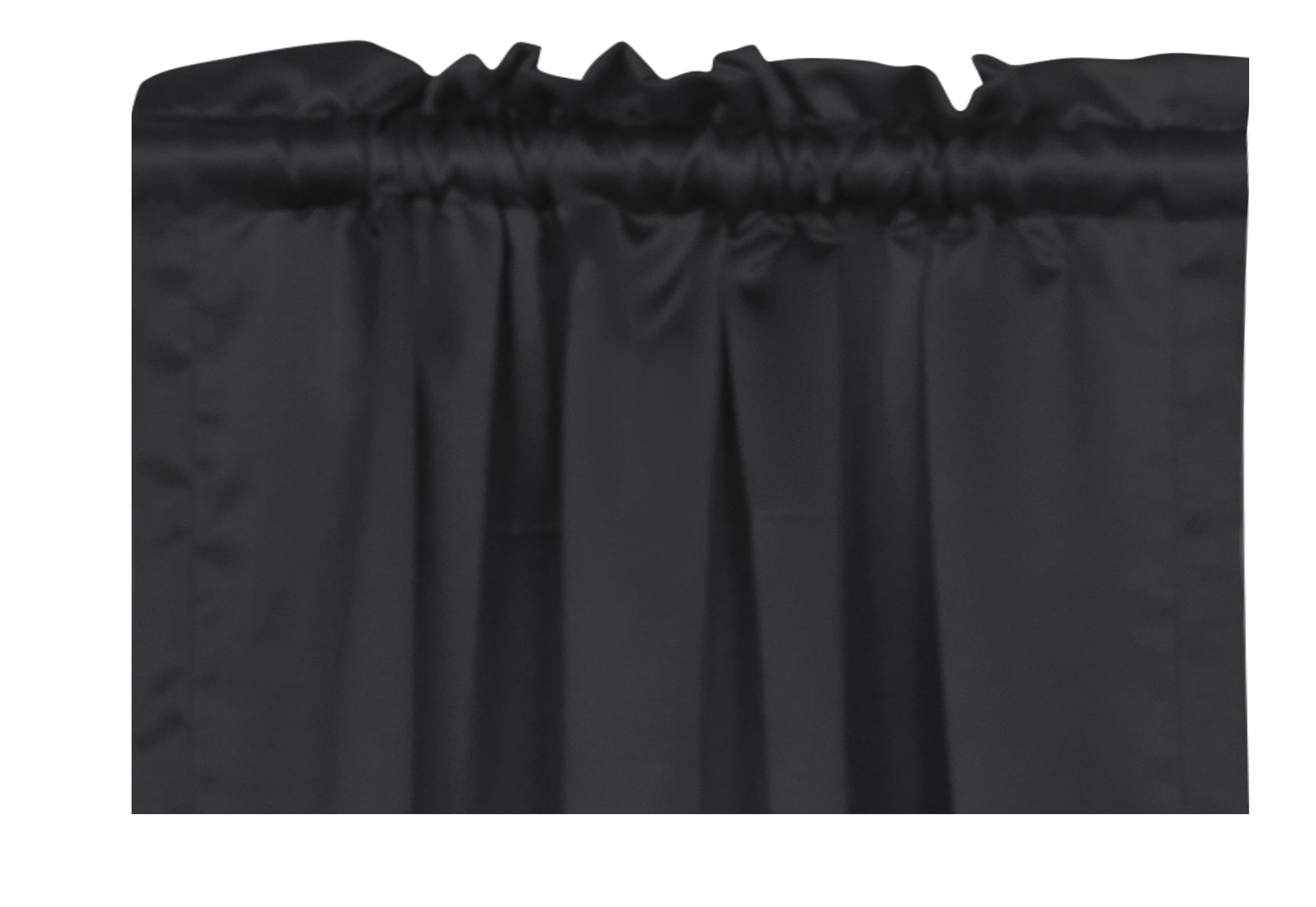 Mainstays Solid Black Room Darkening Rod Pocket Curtain Panel Pair, 30
