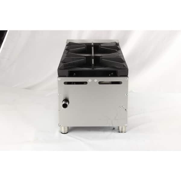 12 in. x 27 in. Natural Gas Commercial Hot Plate cooktop with 2 Burners 56,000BTU.