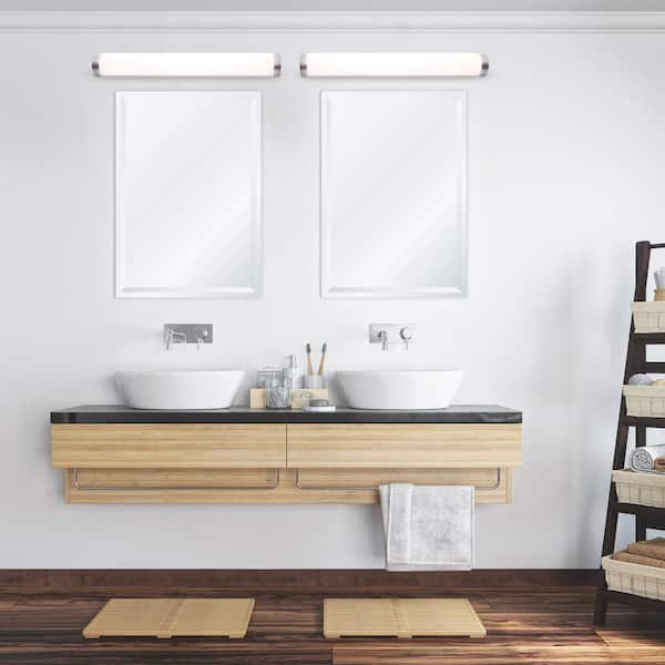 Fuse 27 in. 3000K Brushed Nickel ENERGY STAR LED Vanity Light Bar and Wall Sconce