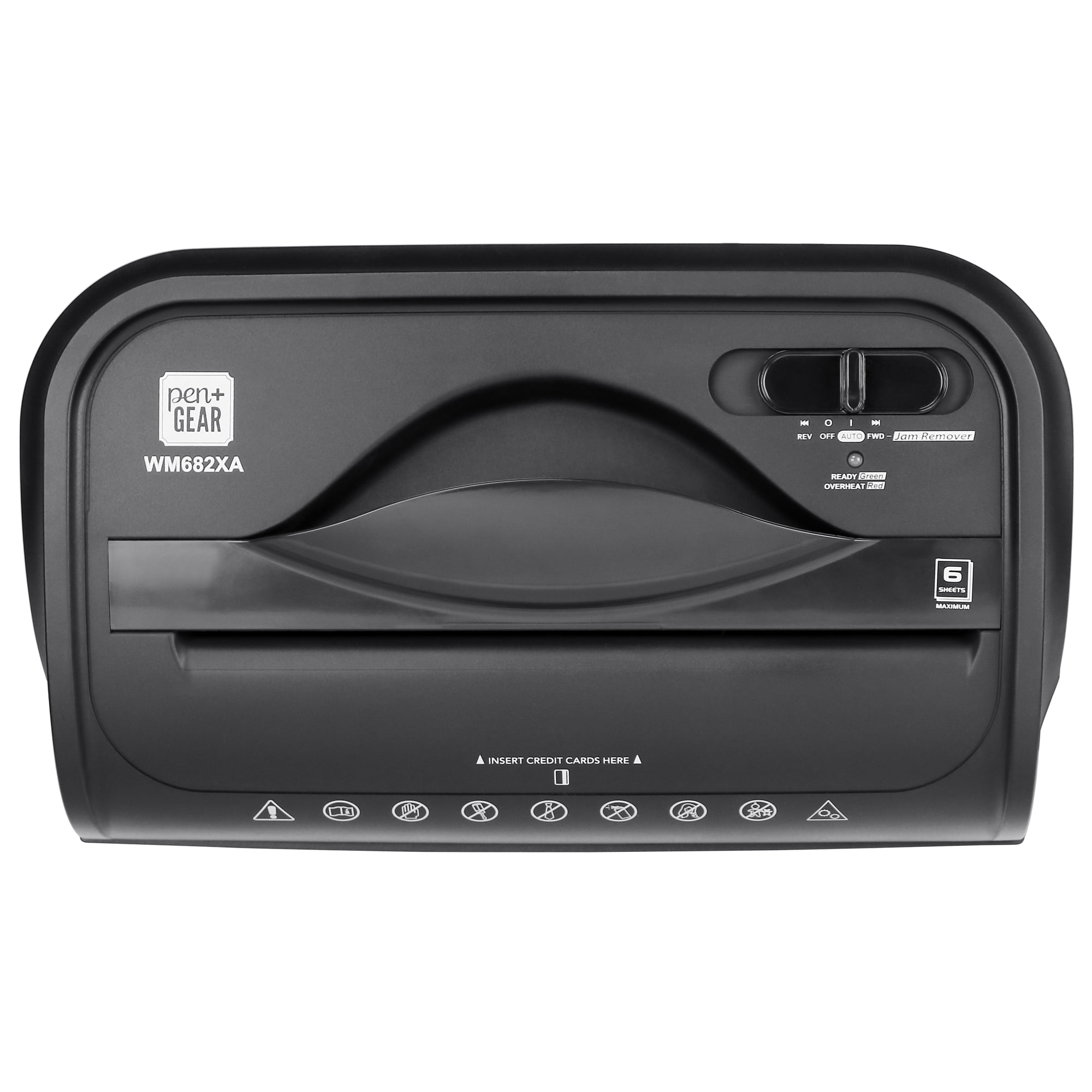 Pen + Gear 6-Sheet Crosscut, Paper/Credit Card Shredder, 11.5L x 6.5W x 16H in.