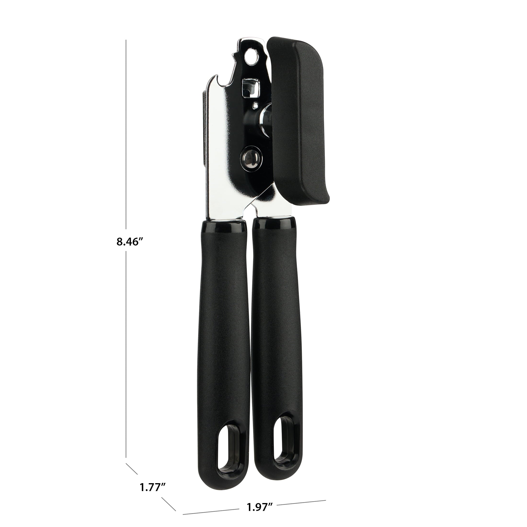 Mainstays 2 Ply Manual Can Opener with Integrated Bottle Opener, Black